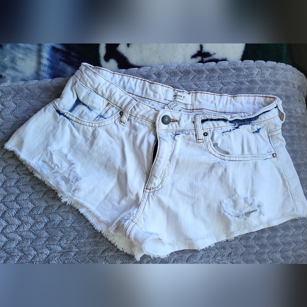 White Jean shorts